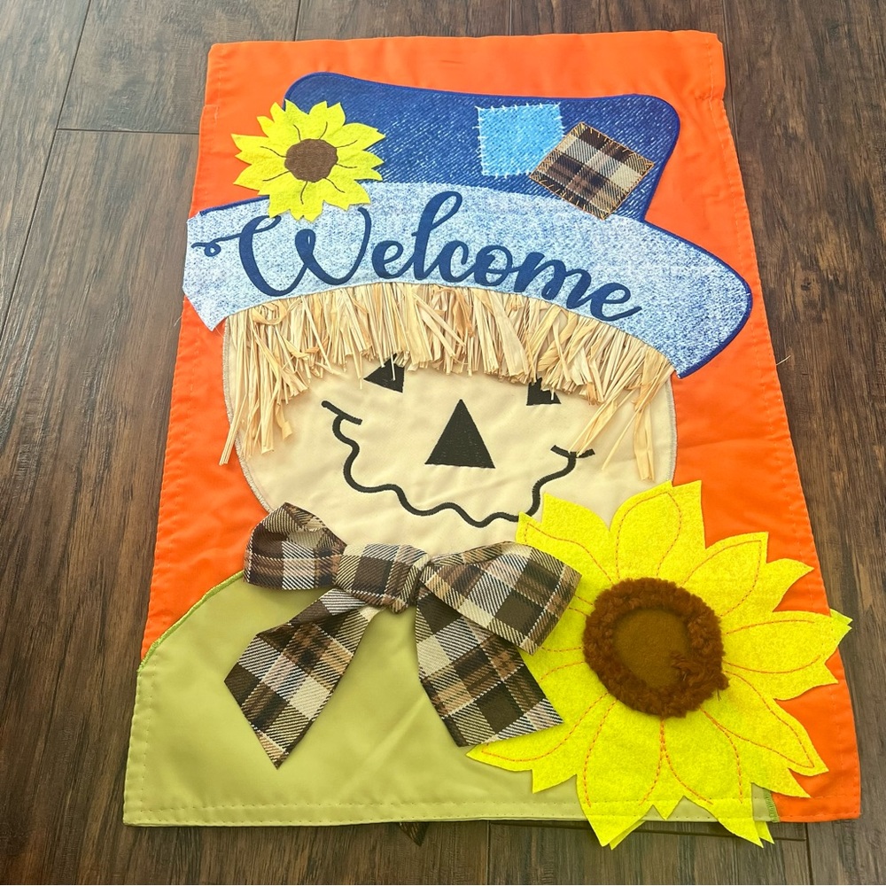 Evergreen enterprises fall scarecrow outdoor welcome garden flag decor